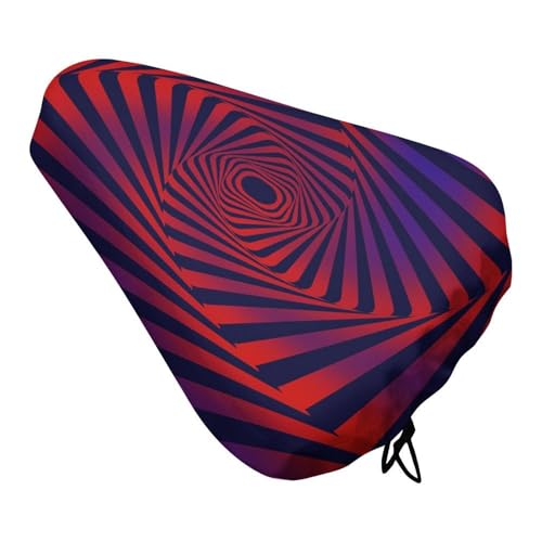 Treer Funda Sillin Bicicleta Diseño de Remolino Colorido,Cubre Cojín del Asiento de Bicicleta Impermeable,Funda Antipolvo Protector para Cojines,Elástico Cubierta de Asiento (Rojo Retro,4 Piezas)