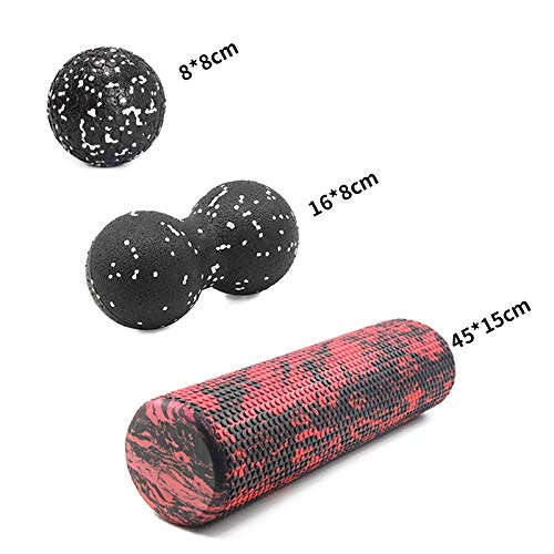 Fitness Foam Rollers For deep Tissue Massage 60/45cm Yoga Block Pilates Foam Roller Trigger Point Massage Roller Muscle Tissue for Fitness Gym Yoga Pilates Sports (Color : SET)