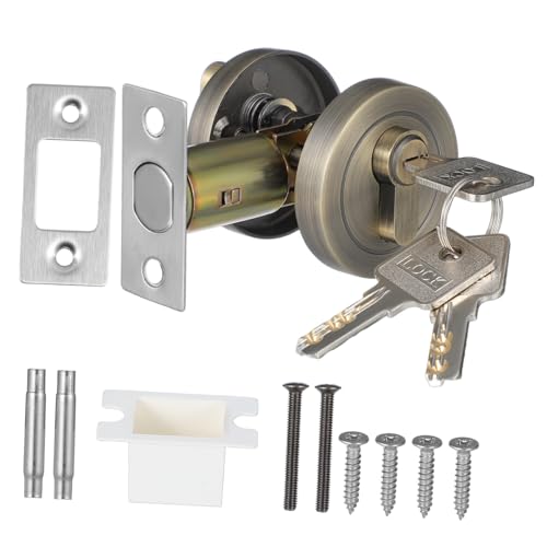 ADOCARN Cerradura De Cerrojo Cilindro Llave Certificada, Aleación De Zinc Resistente Corrosión, Cerrojo Cara Para Puerta De Dormitorio, Juego Llaves, Seguridad Diaria