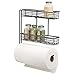 Produktbild mDesign Küchenrollenhalter  hochwertiger Papierrollenhalter mit integriertem Gewürzregal aus Metall  praktischer Küchenhelfer  grau
