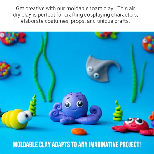Image of CALPALMY Air Dry Clay, 24-Pack Colors Moldable Cosplay Foam Clay for Kids Gifts Partty and School Project Supplies, Perfect for Crafts Sculpting and Artistic Projects (8.5oz /Pack)