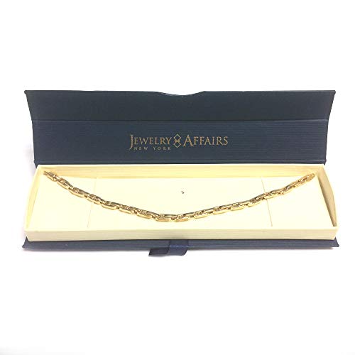 Jewelry Affairs 14K Yellow Gold Oval Link Mens Bracelet, 8.25" #TOP4