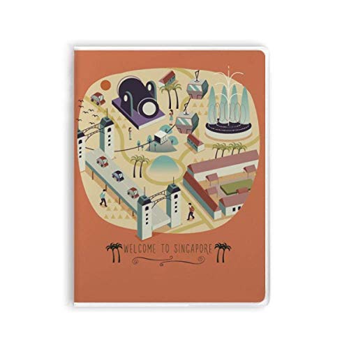 Carnet de notes Singapour avec couverture souple et pages lignées