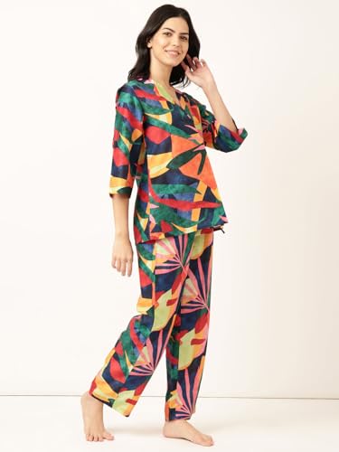 Image of STORIES OF BANNO'S SWAGGER | Woman Tropical Printed Co-ord Set | Pajama Set | Coord Set for Women