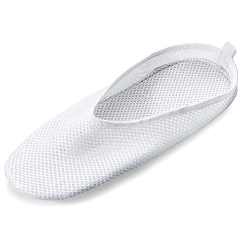 Heim & Büro - Escarpines antideslizantes de ABS, Poliéster, EVA, PVC, nailon., Blanco, medium