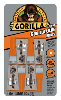 Gorilla 4541702 Glue Minis, Clear, 3-gm., 4-Pk. - Quantity 6