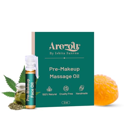 Image of Arezou Pre-Makeup Face Oil & Soap Mini Kit - Natural Hydrating Primer with Cedarwood Essential Oil for Smooth, Glowing Skin | Face Oil 2ml + Gentle Cleanser Soap 25g | Organic Skincare, Travel-Size Gift Set for Radiance & Deep Moisture