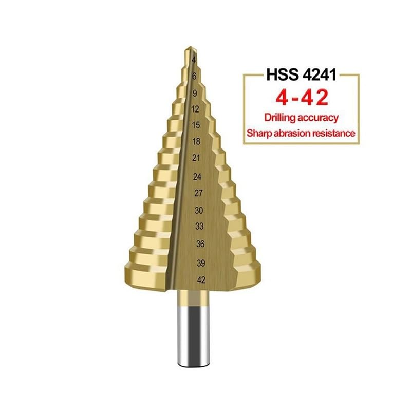 1pc 4-42 ミリメートルコーンビット HSS ストレート溝ステップドリル木材金属掘削電動工具カッターチタンコーティング