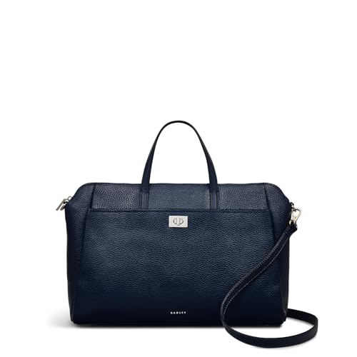 RADLEY London Brook Avenue Women's Leather Medium Ziptop Satchel Bag, Ink