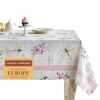 Maison D'Hermine Tovaglia Rotonda In Cotone 100% – 160 Cm – Stampa Floreale Primavera/Estate – Lavabile