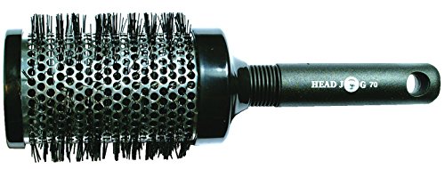 Head Jog Brosse à cheveux Head Jog Heat Retainer. Brosse à cheveux ronde de 25 mm noire et argentée avec corps métallique pour un séchage rapide. Brosse ronde à évent pour sécher, lisser et boucler Cover