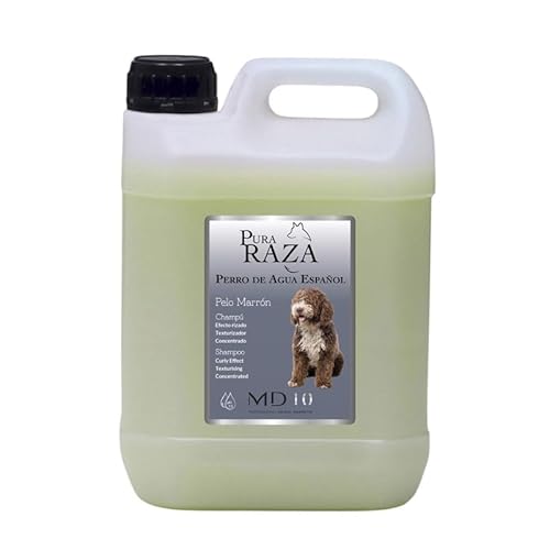 Hundeshampoo Gegen Juckreiz für Spanische Wasserhunde mit Schwarzem Fell - Verbessert die Schwarze Farbe - Feuchtigkeitsspendendes und Veganes Shampoo Texturierung der Locken 2L - MD-10 COLLECTION