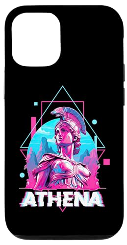 Coque pour iphone 12/12 pro athena glitch vaporwave streetwear mythologie de la déesse grecque