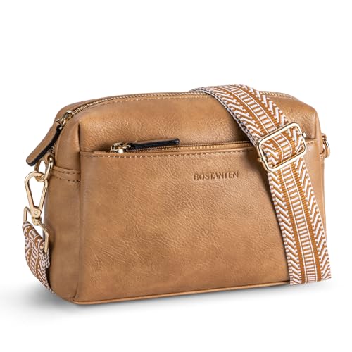 BOSTANTEN Small Crossbody Purse for Women Triple Zip Cell Phone L...