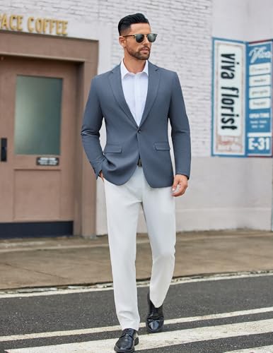 COOFANDY Men's Casual Blazer One Button Sport Coat Lightweight Business Suit Jacket3