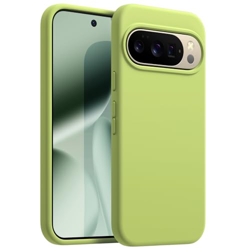Image of JETech Liquid Silicone Cover Case for Google Pixel 10 /10 Pro 2025, Silky Soft Touch Full-Body Protection, Anti-Scratch Shockproof Phone Cover with Microfiber Lining (Lemongrass)