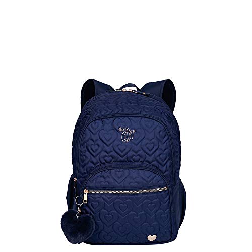 Mochila Grande 2 Compartimentos Capricho Crush Azul Marinho