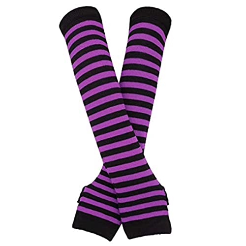 Image of Women's Long Knitted Fingerless Gloves Thumbhole Stretch Arm Warmers