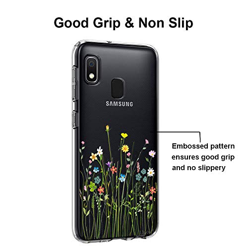 Unov Case Compatible With Galaxy A10E Galaxy A20E Case Clear With Design Soft Tpu Shock Absorption Slim Embossed Pattern Protective 5.8 Inch (Flower Bouquet) - 3