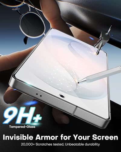 Image of OMOTON 2 Pack Privacy Screen Protector for Samsung Galaxy S26 Ultra, Auto-Align Installation, 28 Anti-Spy, 9H Tempered Glass &12FT Military Grade Shatterproof, Instant Fingerprint Unlock