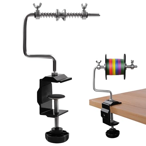 Fishing Line Spooler Winder with Clamp Adjustable Stable Reel Spooler Machine Spooling Station System Portable Fishing Line Spooling Accessories for Spinning Casting Reels (Type A-with Clamp)