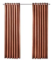Olivia Rocco Blackout Eyelet Curtains Black Out Thermal Ring Top Curtain Pair Window Treatment Living Room Bedroom, 46 (Width) x 72 (Drop) Orange/Rust