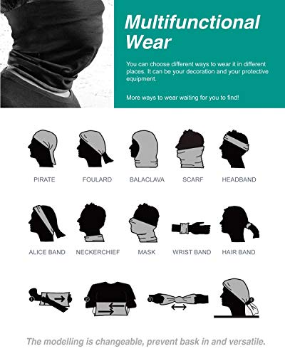 Kawakarpo Summer Uv Protection Face Cover, Reusable Mask Neck Gaiter Scarf Bandana Motorcycle Balaclava For Men Women Workout Yoga Running Hiking Riding Cycling Ski Snowboard Solid Black #TOP4