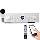 Auna Verstärker, HiFi Stereo Mini Verstärker, mit Bass & Treble Regler, 4 Kanal & Lautsprecher mit Fernbedienung & AUX Eingang, AV Receiver