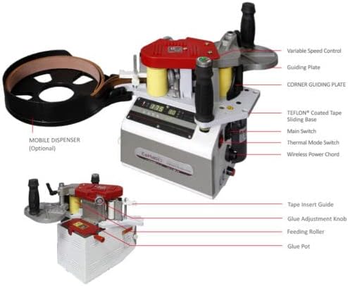BR500 Portable Edgebander Manual Curve Woodworking Edge Banding Machine 220V