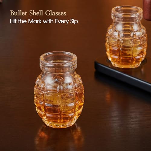 Image of Kollea Gifts for Men Dad, 250th Anniversary Gun Whiskey Decanter Set-Limited Edition, Liquor Decanter with 2 Bullet Shot Glasses, Cool Birthday Gifts for Him Husband, Military Present for Home Bar