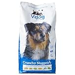 V-Dog Crunchy Nuggets Vegan Dog Food – High-Protein Plant-Based Kibble for Dogs, 15kg