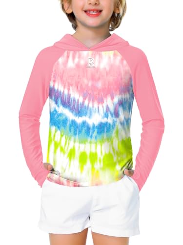 Image of Remimi Kids Sun Shirt Rash Guard Quick Dry Sun Protection Athletic Hoodie Hiking Shirts 3-12 Years