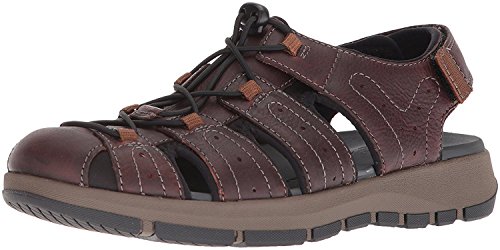 Clarks メンズ Brixby Cove フィッシャーマンサンダル, ダークブラウンレザー, 12