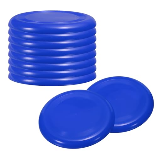 PATIKIL Flying Disc 9 Inch, 10 Pack Colorful Plastic Flying Disk Flyer for Outdoor Sports Training Playing Lawn Game, Blue