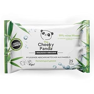 The Cheeky Panda – Make-up doekjes van bamboe, 25 stuks, ongeparfumeerd, dermatologisch getest, biologisch afbreekbaar…