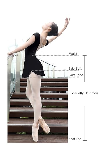 Daydance Black Women Ballet Skirts Pull On Bullet Point Skirts For Dance thumb #2