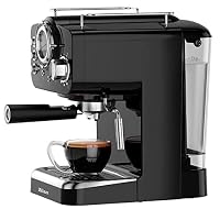 Zilan Espressomaschine mit Milchaufschäumer | Siebträgermaschine | Cappuccinomaschine | Siebträger Kaffeemaschine | 1,25 L Wassertank | 15 bar | Retro Design – Ansicht 5