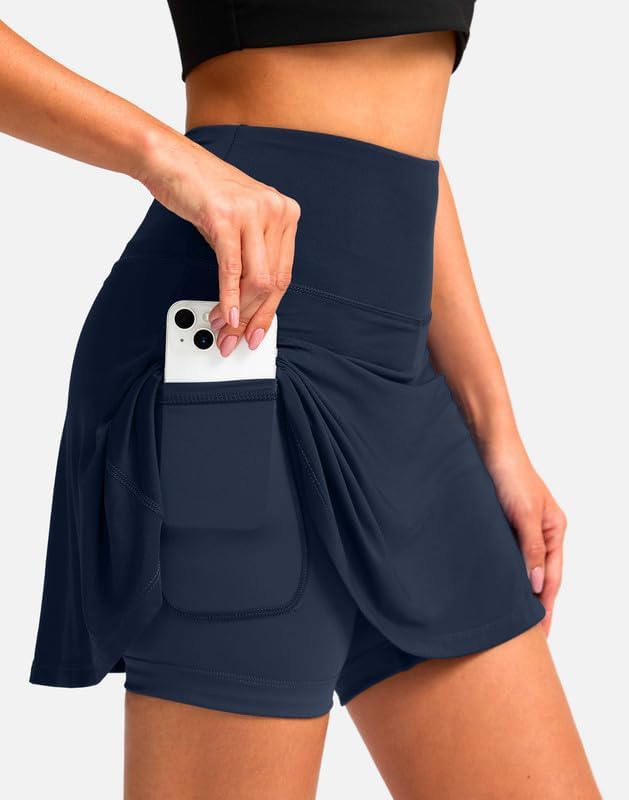 Women's Cycling Skirts 4D Padded Bike Shorts with Pockets High Waist Biking Skort for Road Mountain Bicycle Riding - Image 2