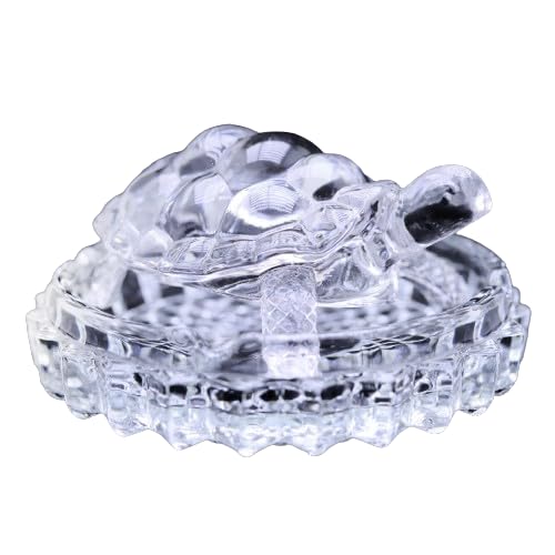 Big Feng Shui Vastu Good Luck Glass Crystal Turtle Good Luck Tortoise Showpiece Best Gifts for Career and Good Luck for Home Decor Office Hotel Gifts (Crystal Turtle)