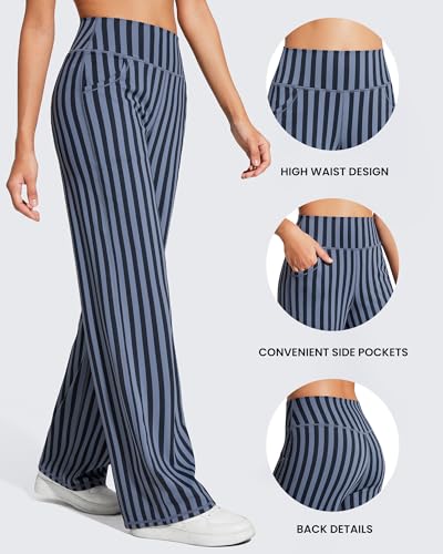 Image of Promover Wide Leg Pants Woman Yoga Pants with Pockets Stretch Loose Casual Lounge Sweatpants Petite /Regular /Tall