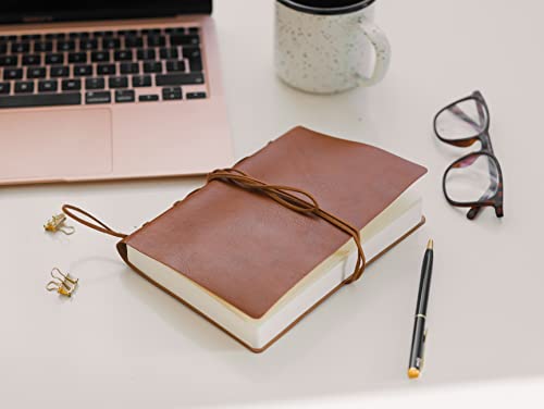 Journal en cuir compact blocnotes pages blanches carnet de voyage rechargeable - 3