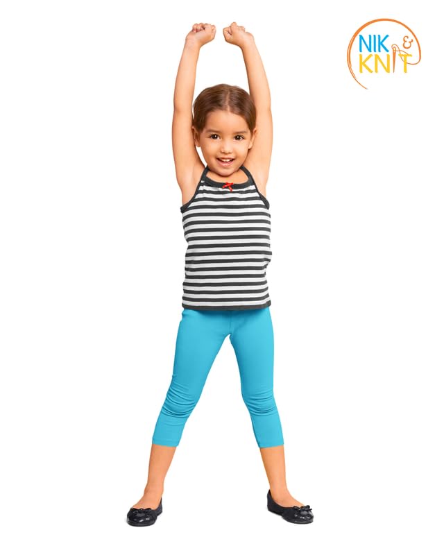 Image of NIK & KNIT Premium Stretchable Plain Capri Leggings for Girls /Kids | Night Wear | Leggings /Capris (Top /T-Shirt NOT Included)
