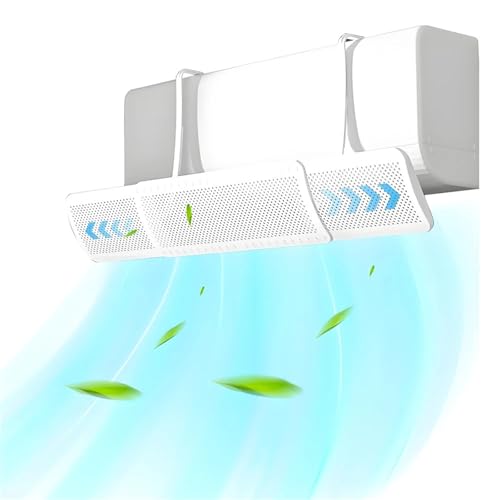 Déflecteur de vent pour climatiseur universel et réglable blanc