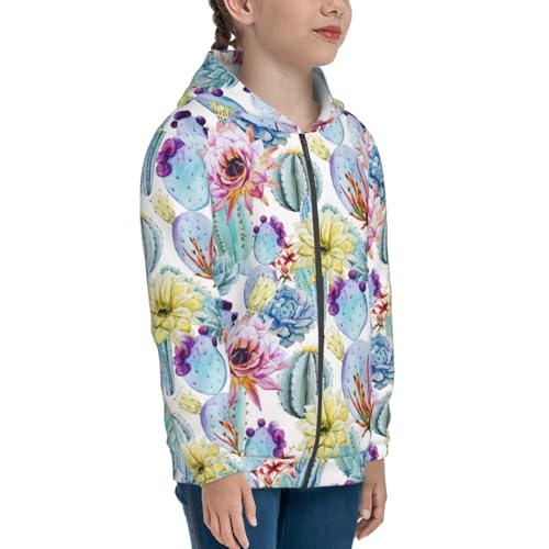 Cactus1 Kid Hoodies Boys Zip Up Sweatshirts Girls Pullover with Pocket4
