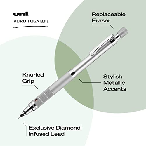 Uni-Ball 70137 Uniball Kuru Toga Elite - Mechanical Pencil Starter Kit - Silver Barrel thumb #1