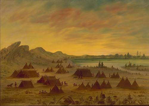 Art mural un village de George Catlin pour habiller un grand mur vide
