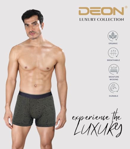Image of DEON Pack of 2 Micromodal Luxury Print Trunk for Men | Non Itch No Chaffing Sweat Proof
