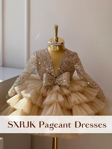 Cute Tulle Sequins Pageant Dresses for Girls Flower Girl Dresses for Wedding Birthday Party Ball Gowns2