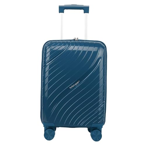 Image of Fly Kite Luggage 18 Inch Cabin Suitcase 100% Polypropylene Hard Shell with Aluminium Trolley Handle Real TSA Secure Lock 3 Digit 360° Smooth Detachable Wheels Lightweight Suitcase|Teal Blue