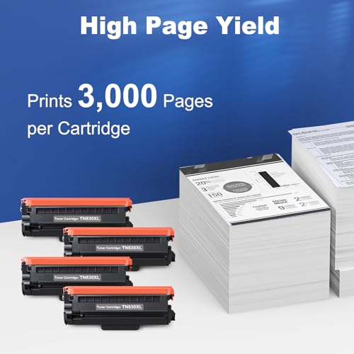 Image of TN830XL Black Toner Cartridge Compatible for Brother Printer HL-L2460DW 4PK